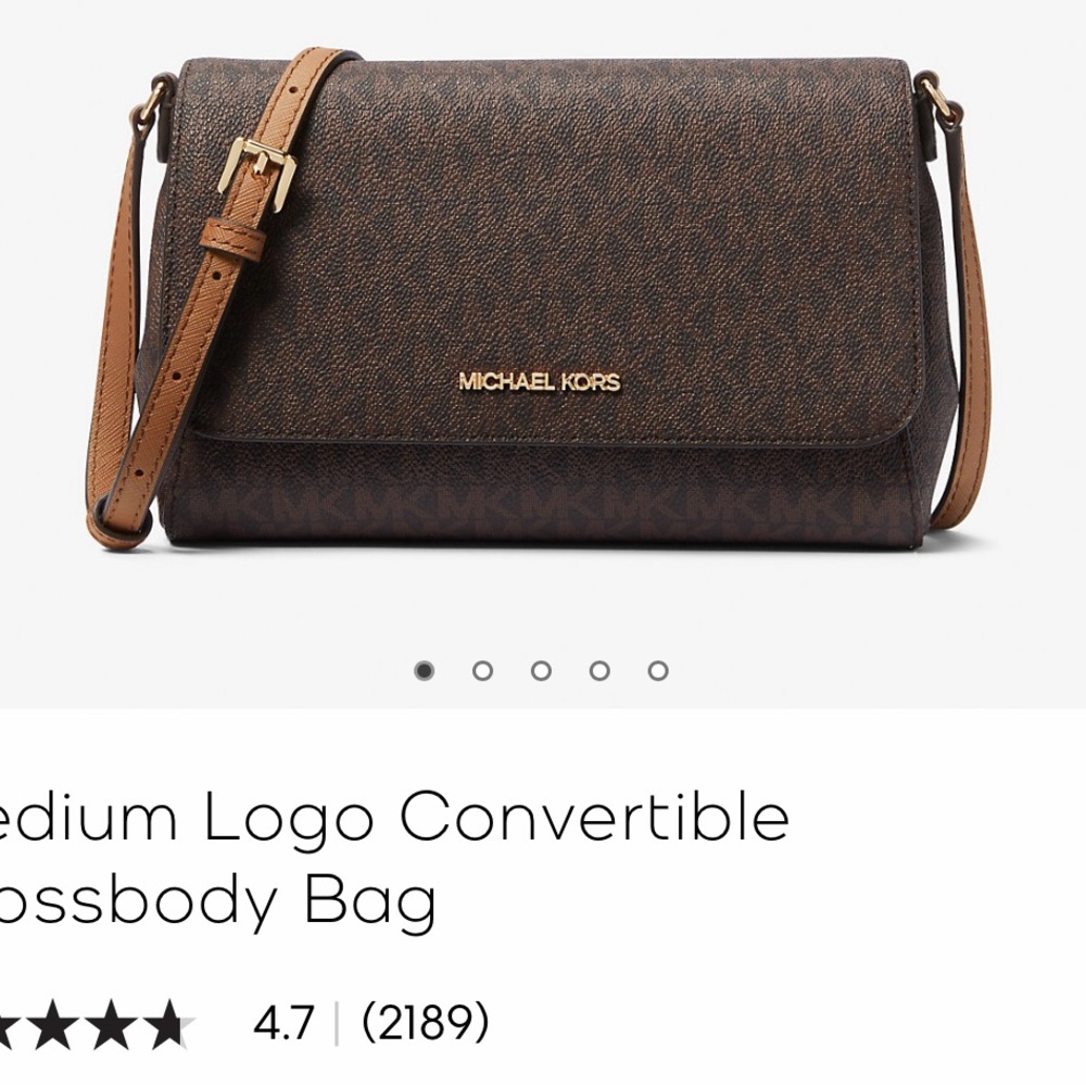 Michael Kors brown logo crossbody bag